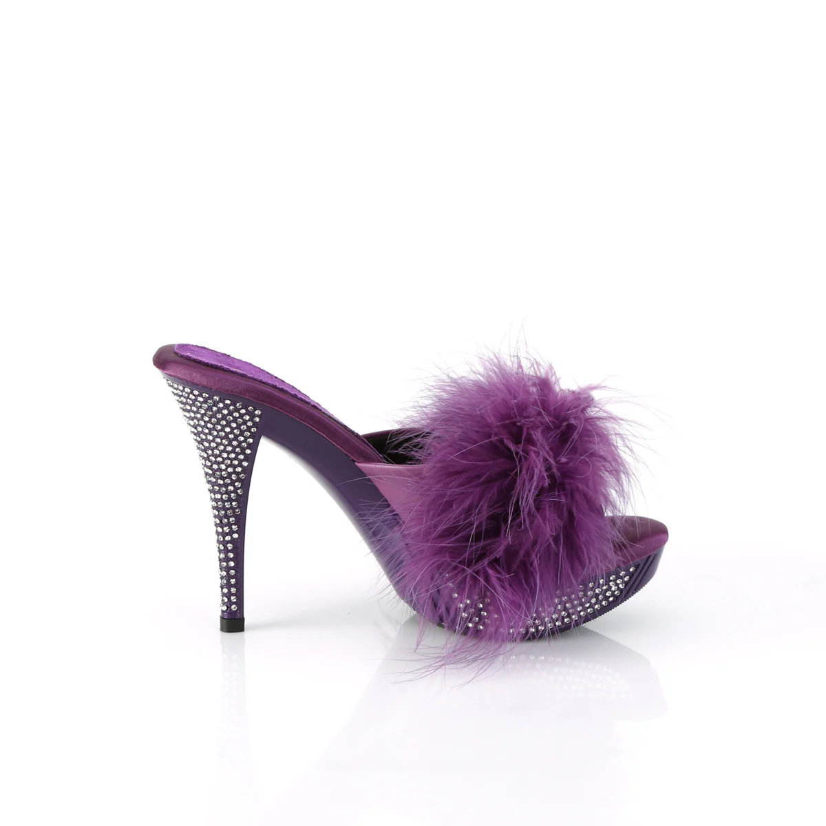 ELEGANT-401F Purple Marabou-Faux Leather/Purple - Image 5