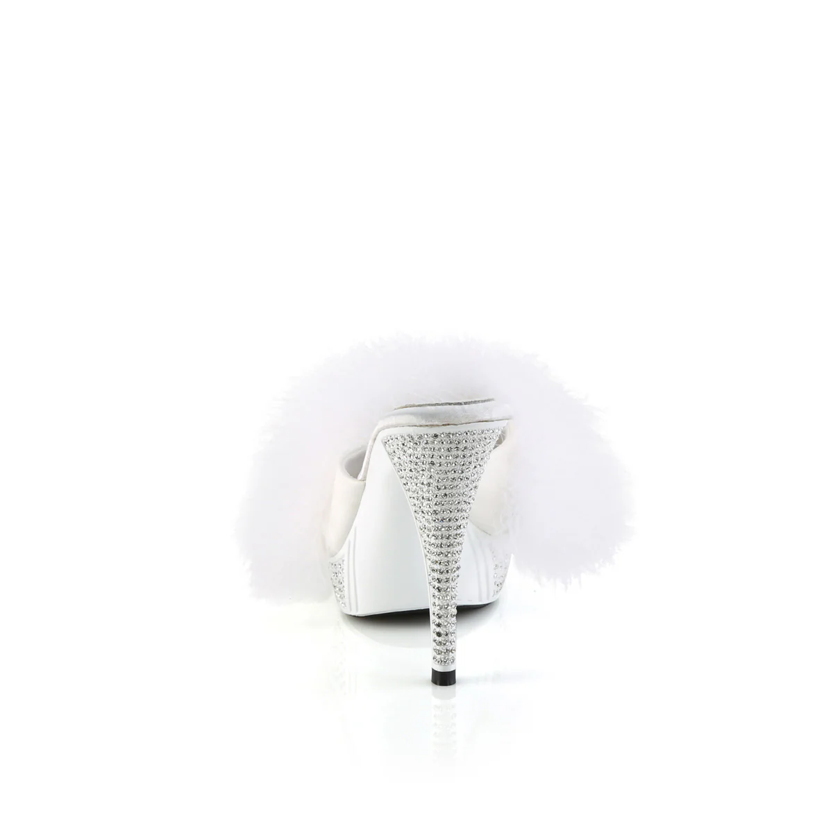 ELEGANT-401F White Marabou-Faux Leather/White - Image 4