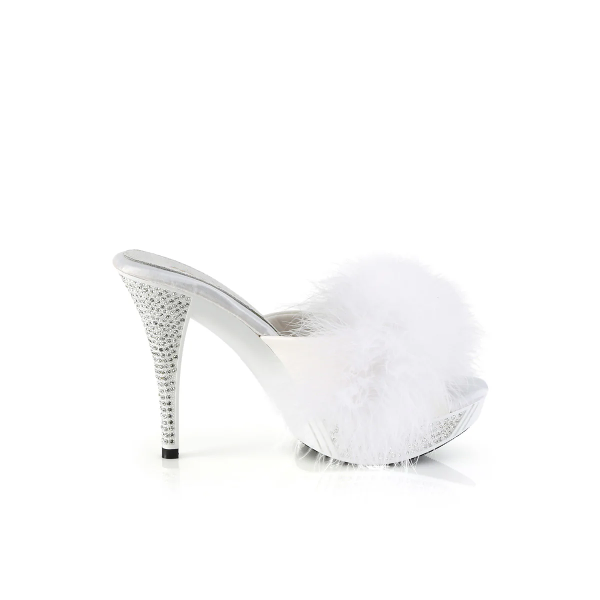 ELEGANT-401F White Marabou-Faux Leather/White - Image 5