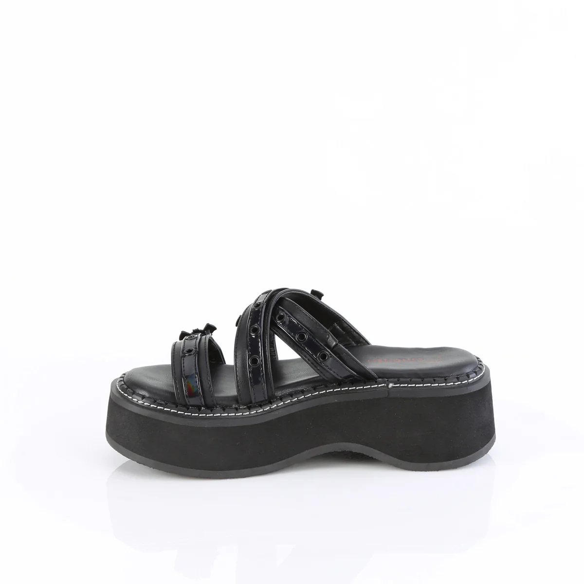 EMILY-07  Black Vegan Leather-Holo Patent - Image 3