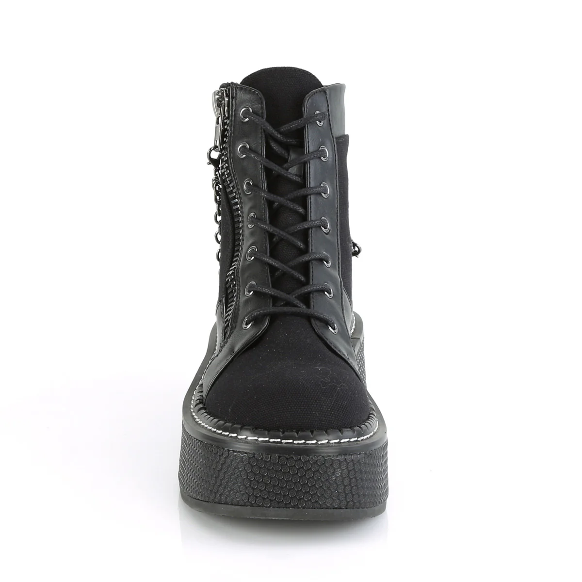 EMILY-114 Black Canvas-Vegan Leather - Image 2