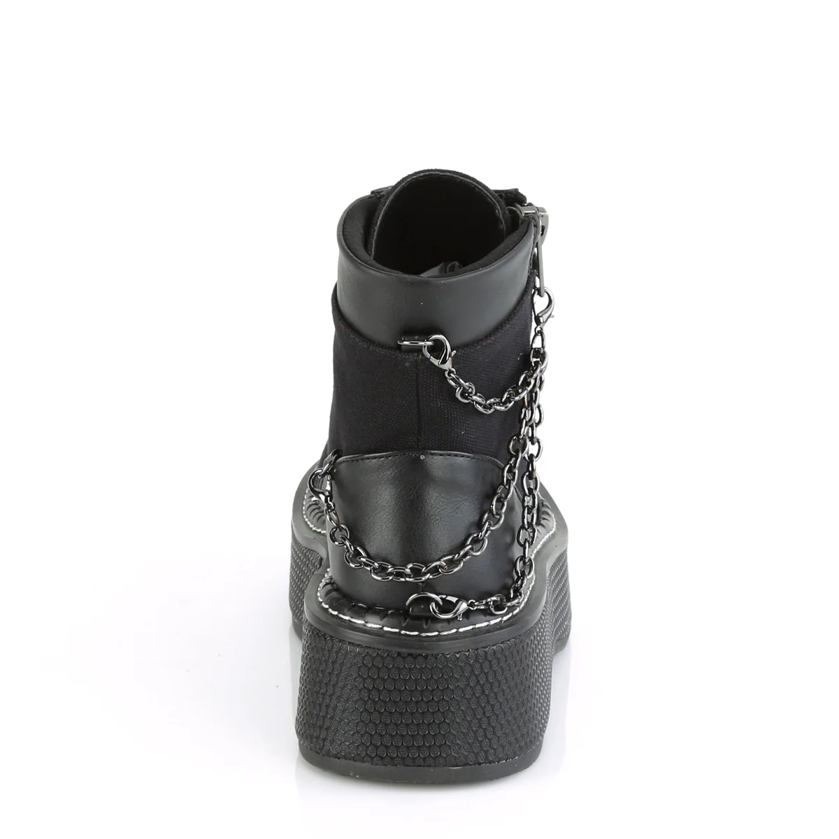 EMILY-114 Black Canvas-Vegan Leather - Image 4