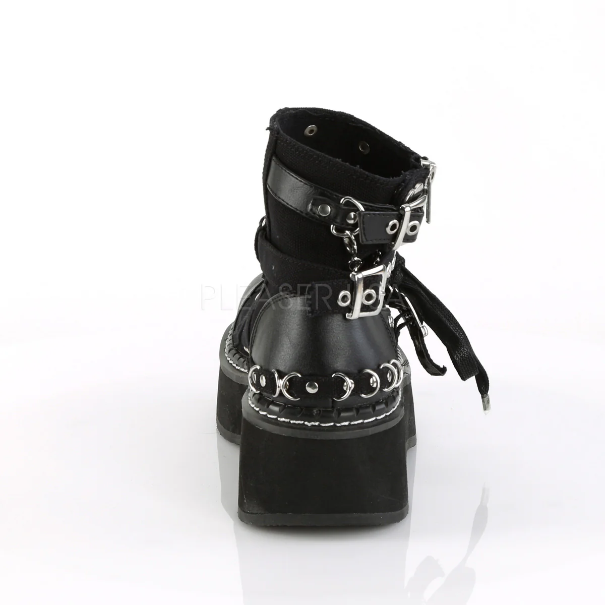 EMILY-317  Black Canvas-Vegan Leather - Image 3