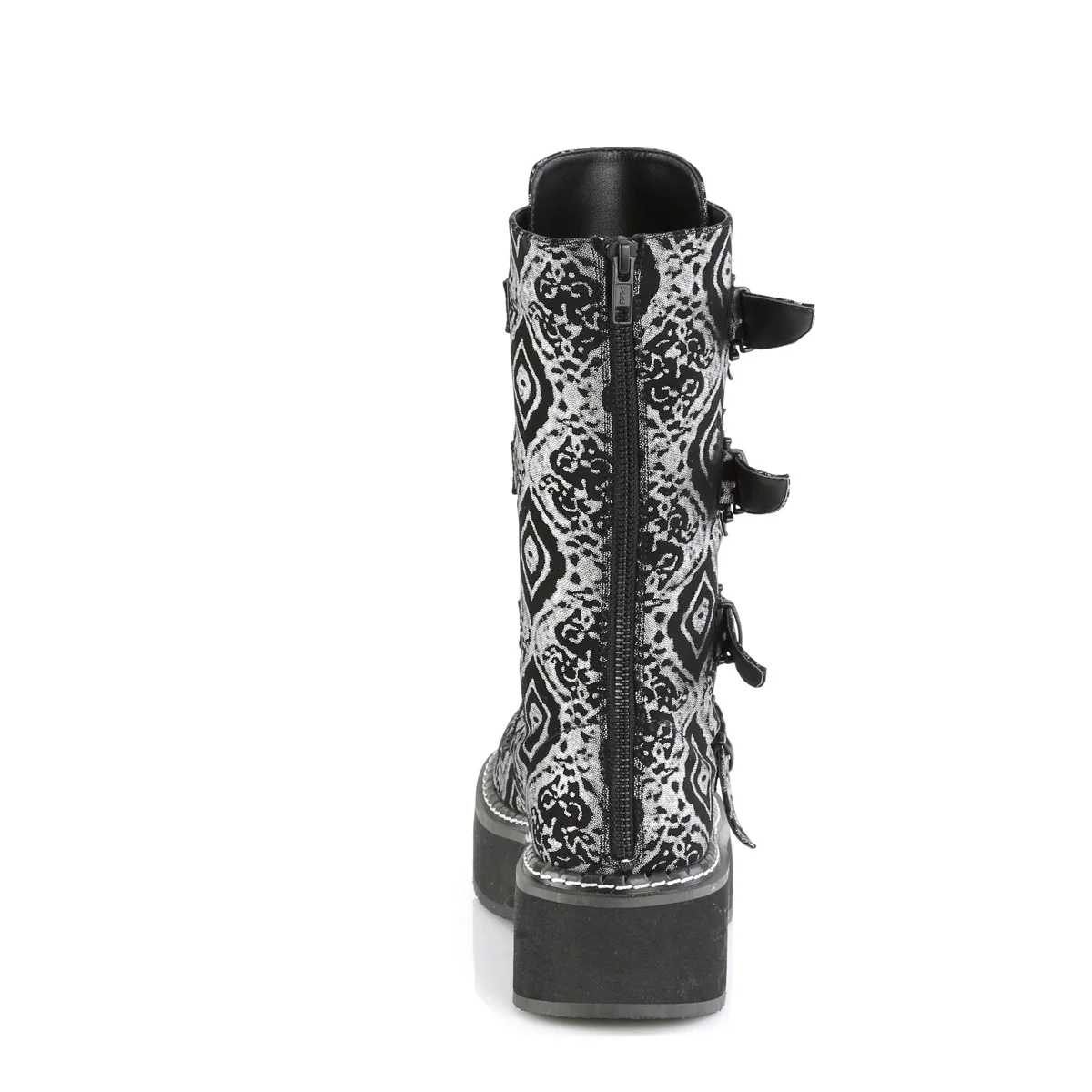 EMILY-322  Black-Silver Faux Nubuck Leather - Image 4