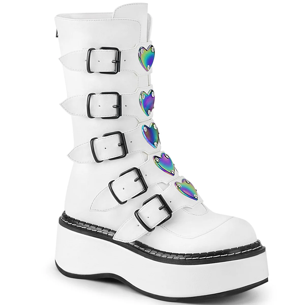 EMILY-330  White Vegan Leather