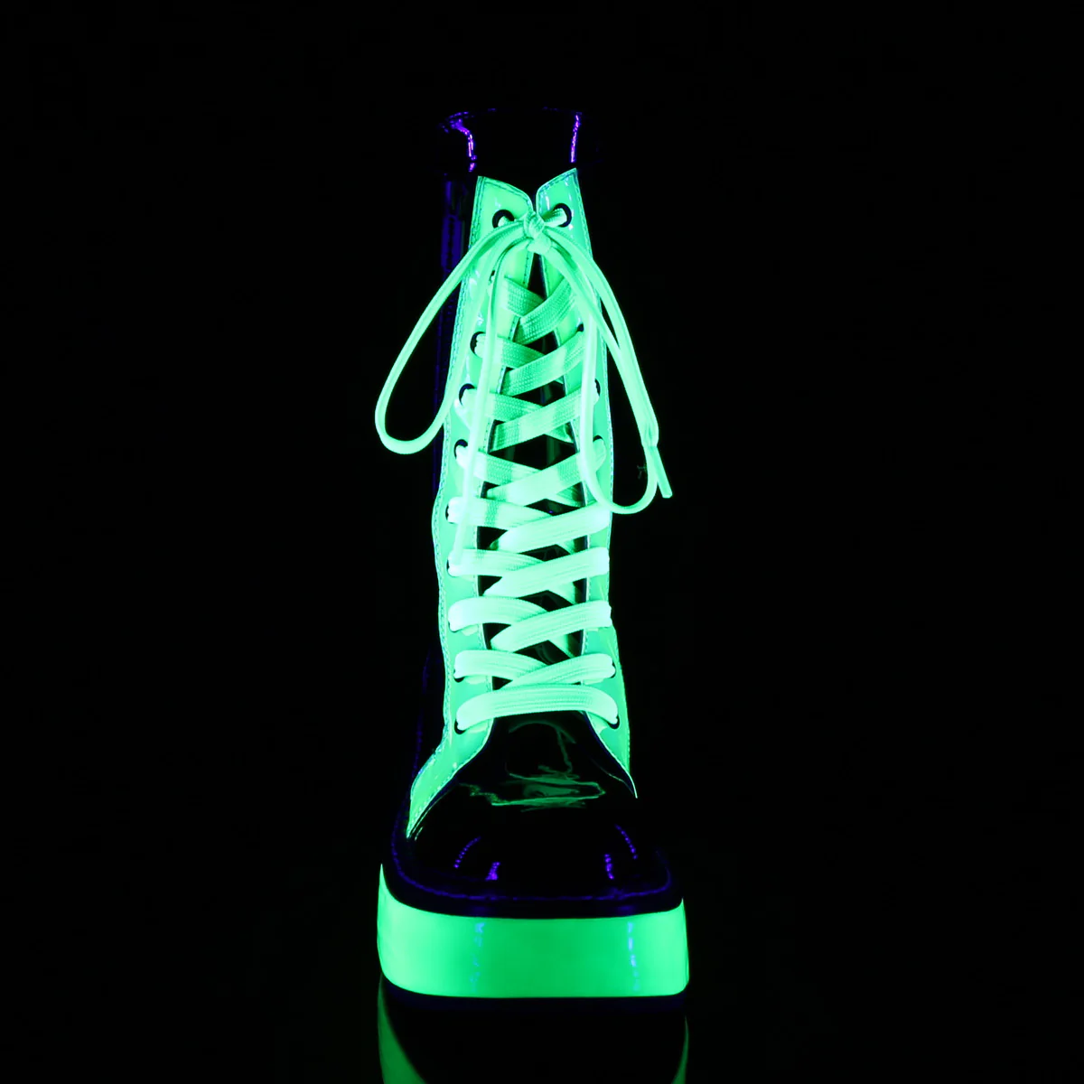 EMILY-350  Black Patent-UV Neon Green - Image 2