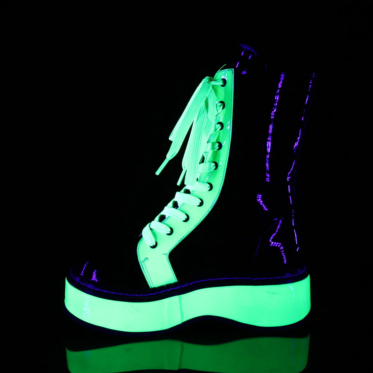 EMILY-350  Black Patent-UV Neon Green - Image 3