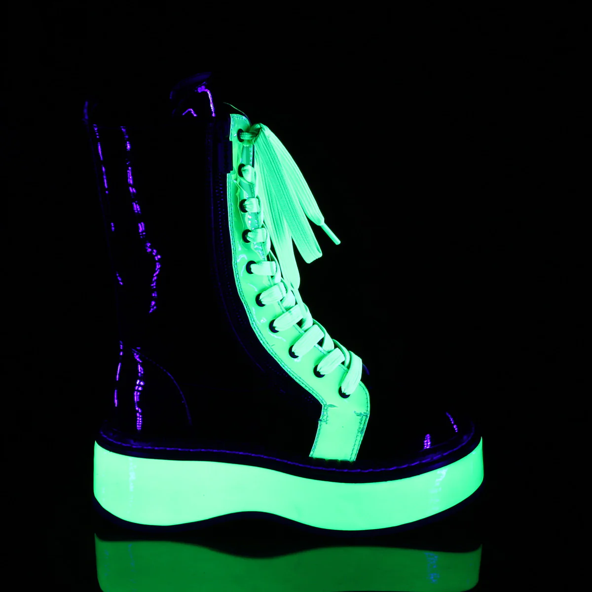 EMILY-350  Black Patent-UV Neon Green - Image 5