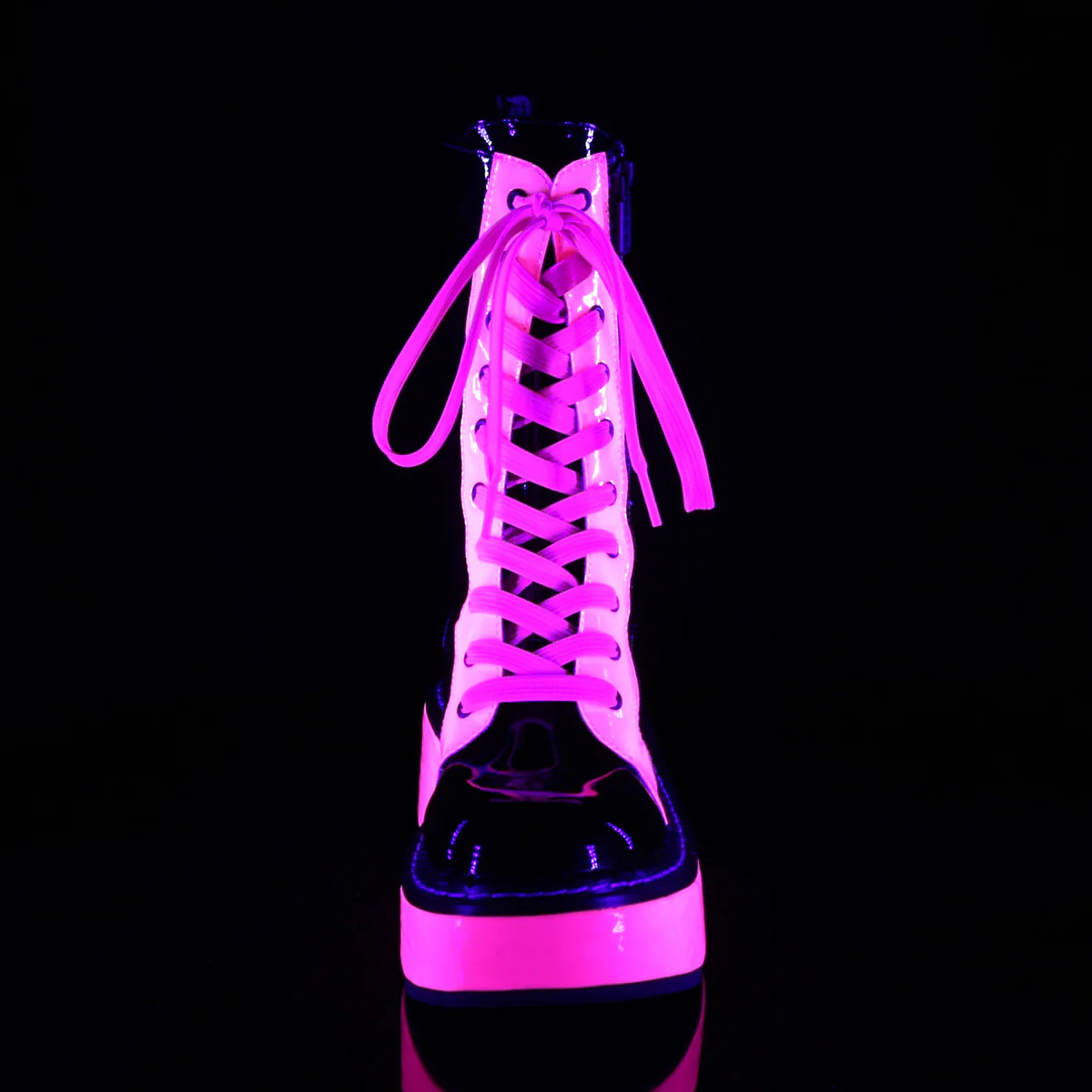EMILY-350 Black Patent-UV Neon Pink - Image 2