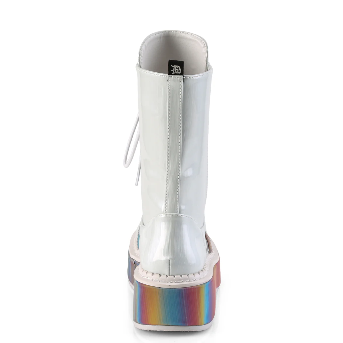 EMILY-350  White Brushed Hologram Vegan Leather-Rainbow Reflective - Image 4