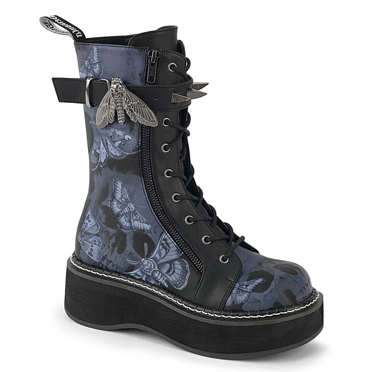 EMILY-352-PT Black Vegan Leather