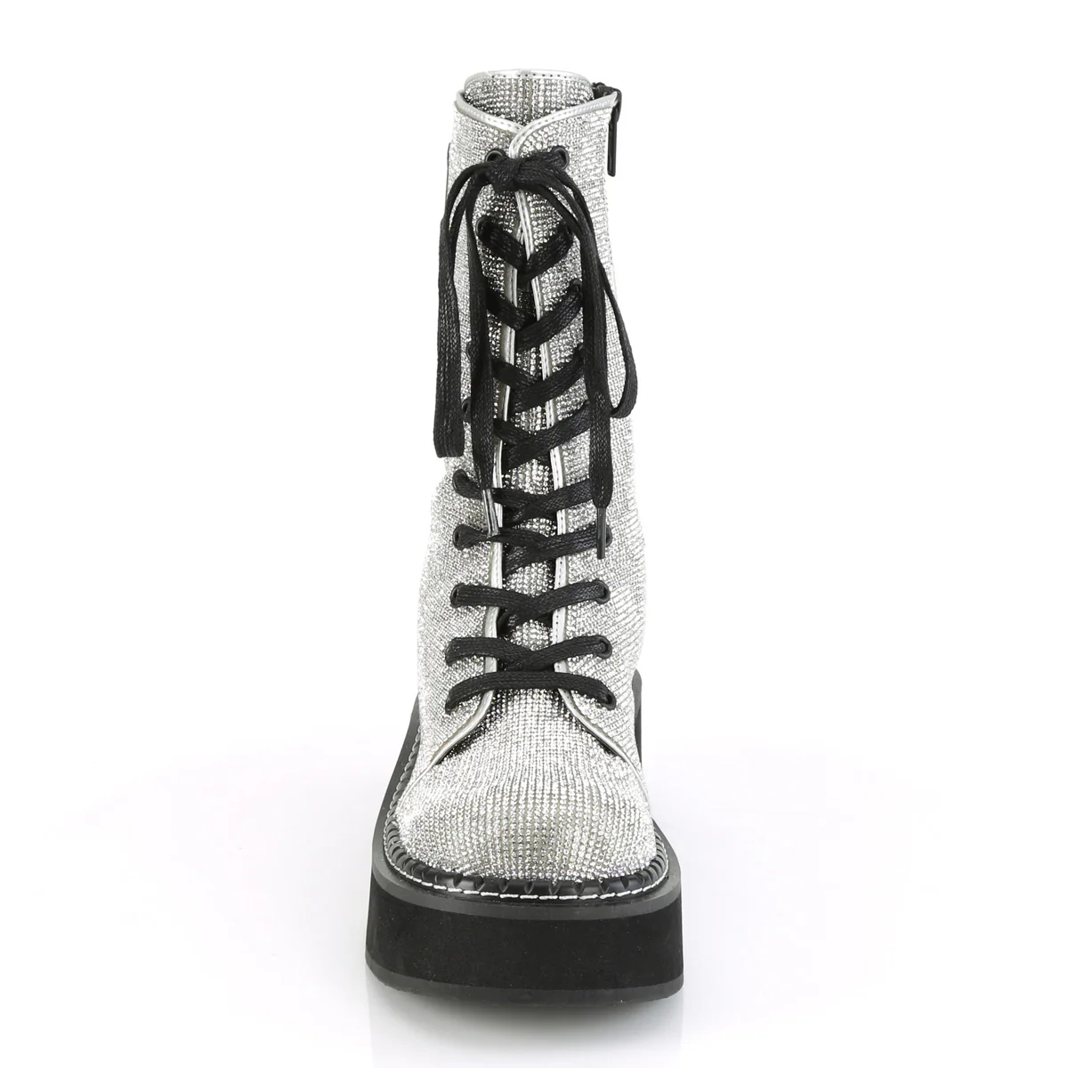 EMILY-362 Silver Vegan Leather-Rhinestone - Image 2