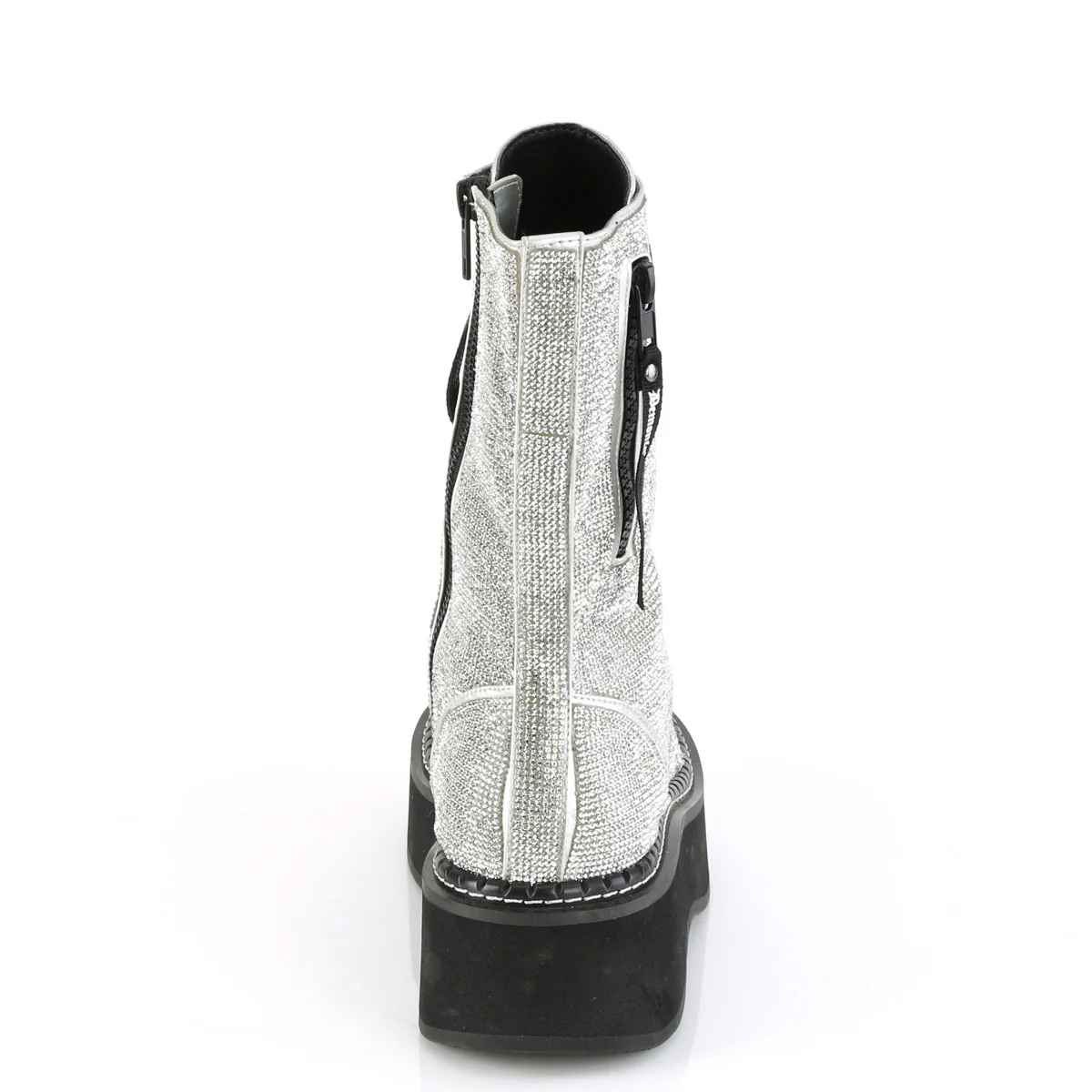 EMILY-362 Silver Vegan Leather-Rhinestone - Image 4