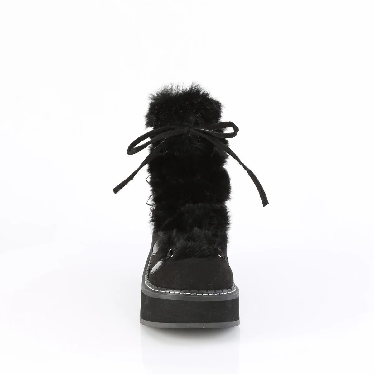 EMILY-55  Black Vegan Suede-Faux Fur - Image 2