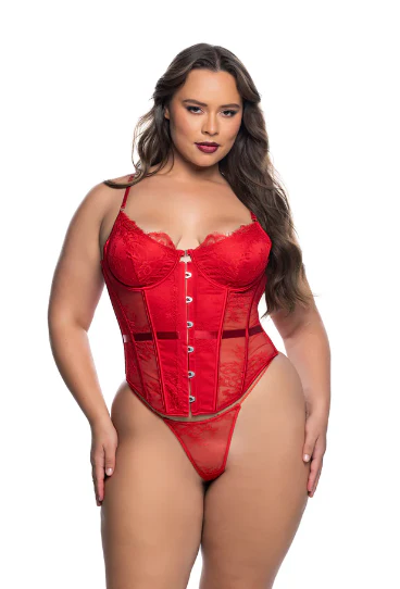 Essentials Lace Corset - LI853 Red