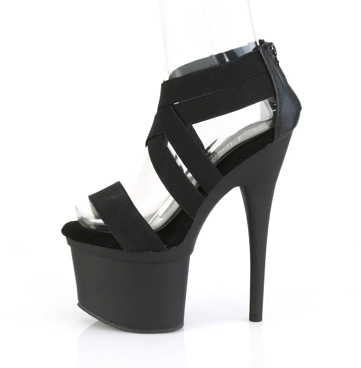 ESTEEM-769  Black Elastic Band-Faux Leather/Black Matte - Image 3