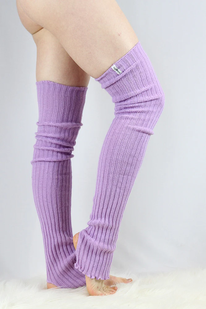 Rarr Extra Long Stirr-Up Knit Legwarmers Lilac
