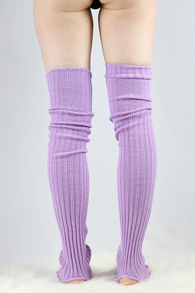 Rarr Extra Long Stirr-Up Knit Legwarmers Lilac - Image 4