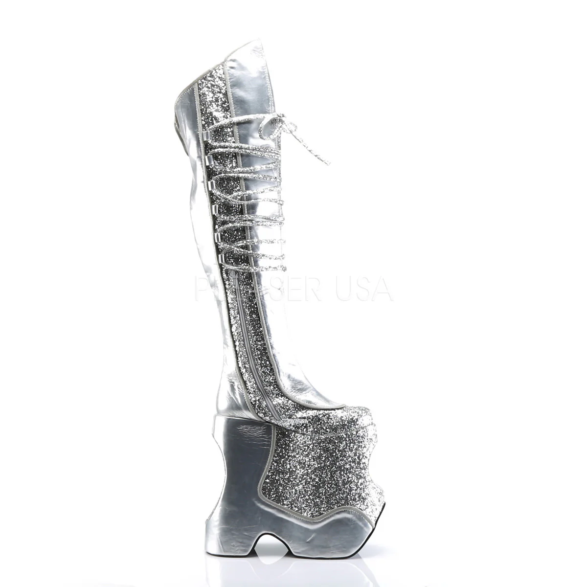 FABULOUS-3035 Silver Crinkle Patent-Glitter - Image 5
