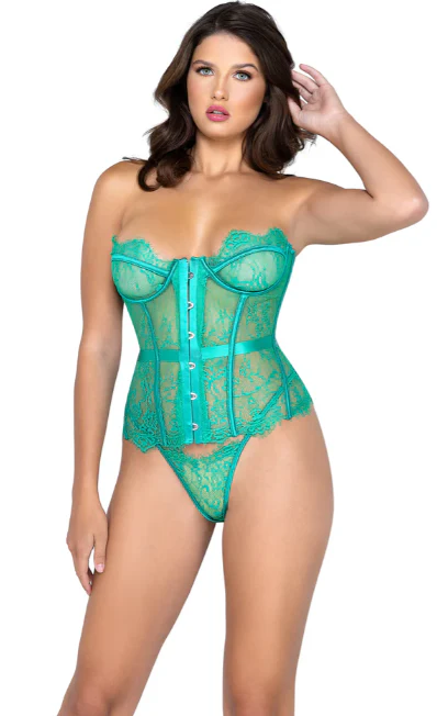 Fantasy 2-Piece Bustier Set - Green LI556 - Image 2