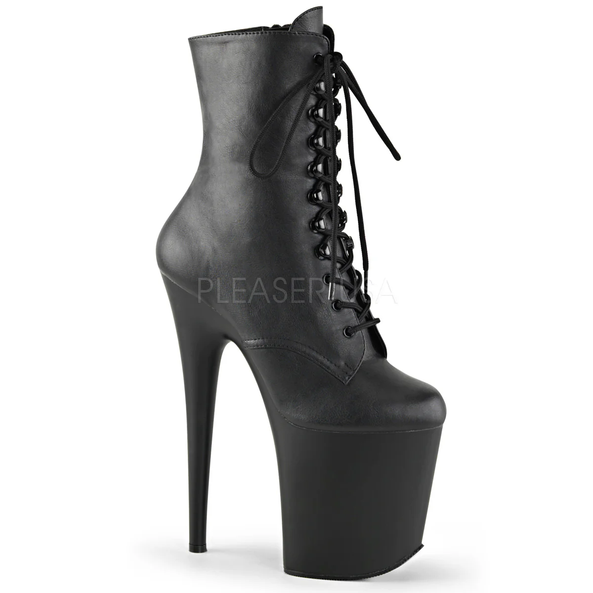 FLAMINGO-1020  Black Faux Leather/Black Matte