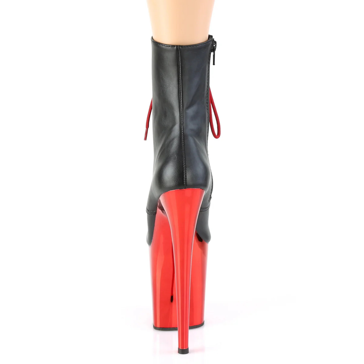 FLAMINGO-1020  Black Faux Leather/Red Chrome - Image 4
