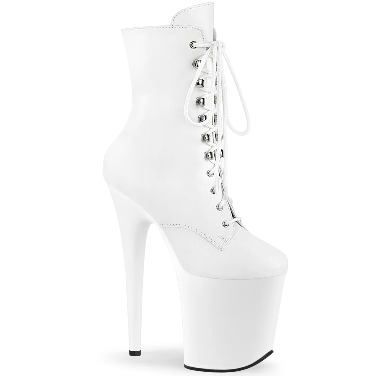 FLAMINGO-1020  White Faux Leather/White Matte