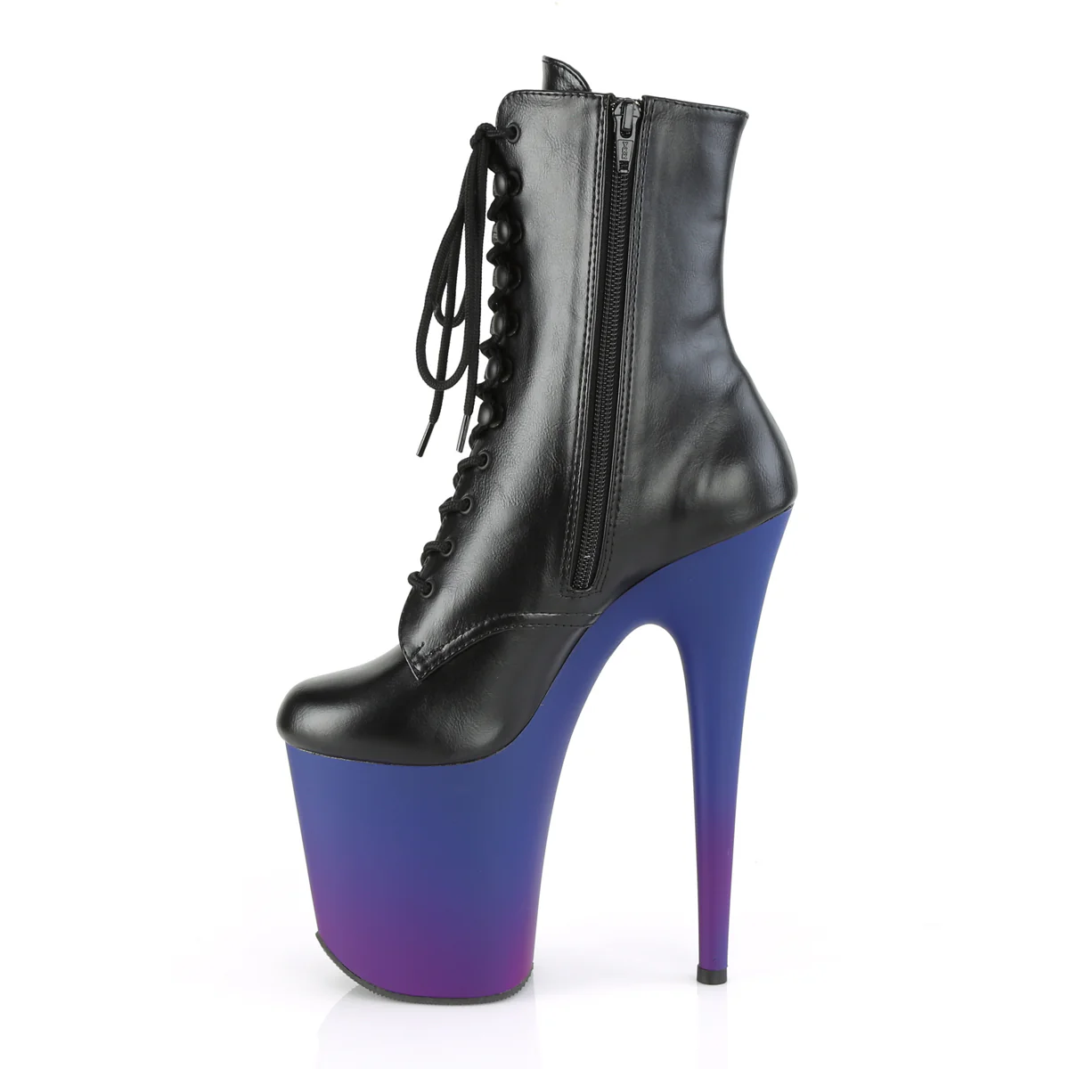 FLAMINGO-1020BP Black Faux Leather/Blue-Purple Ombre - Image 3