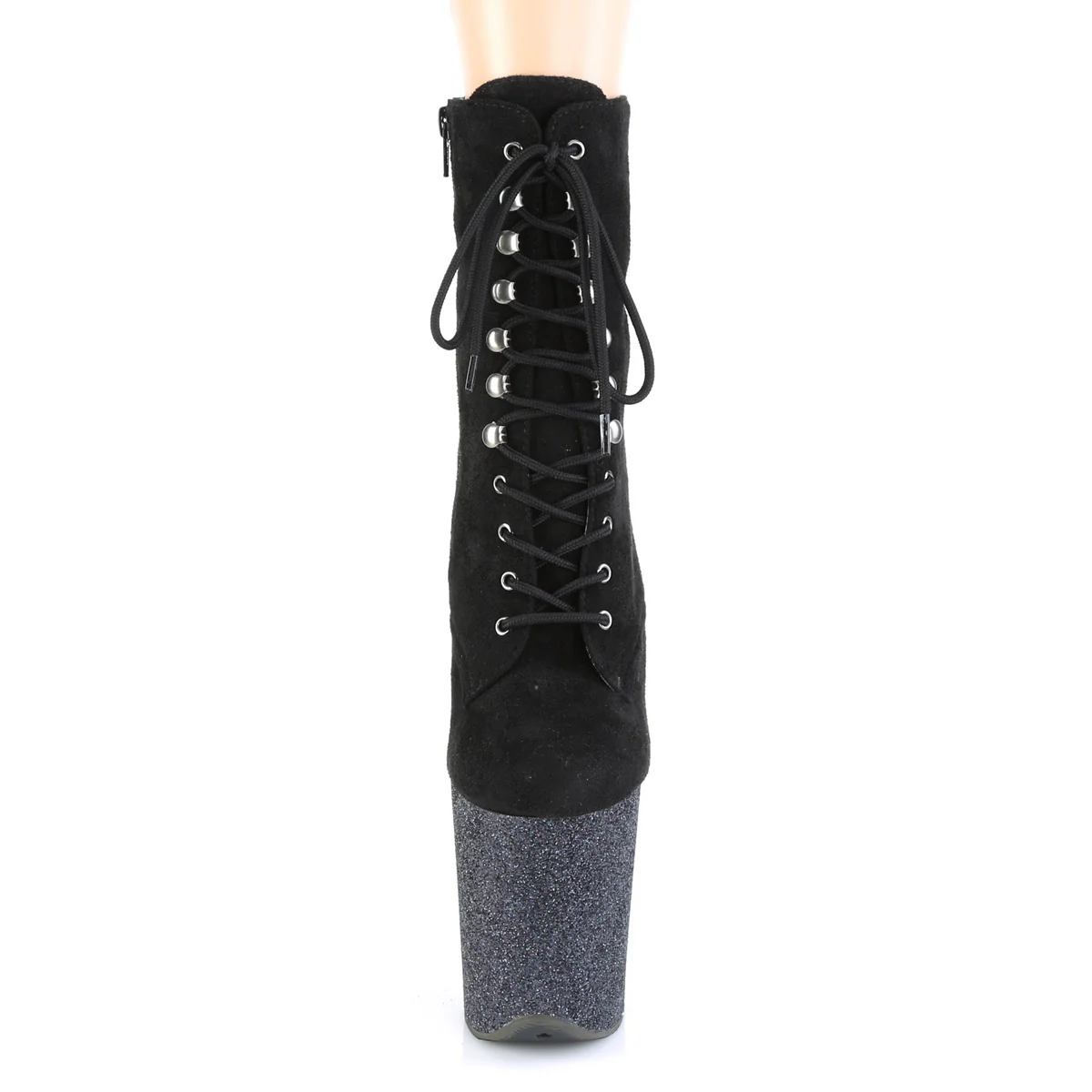 FLAMINGO-1020FSMG Black Faux Suede/Black Multi Mini Glitter - Image 2