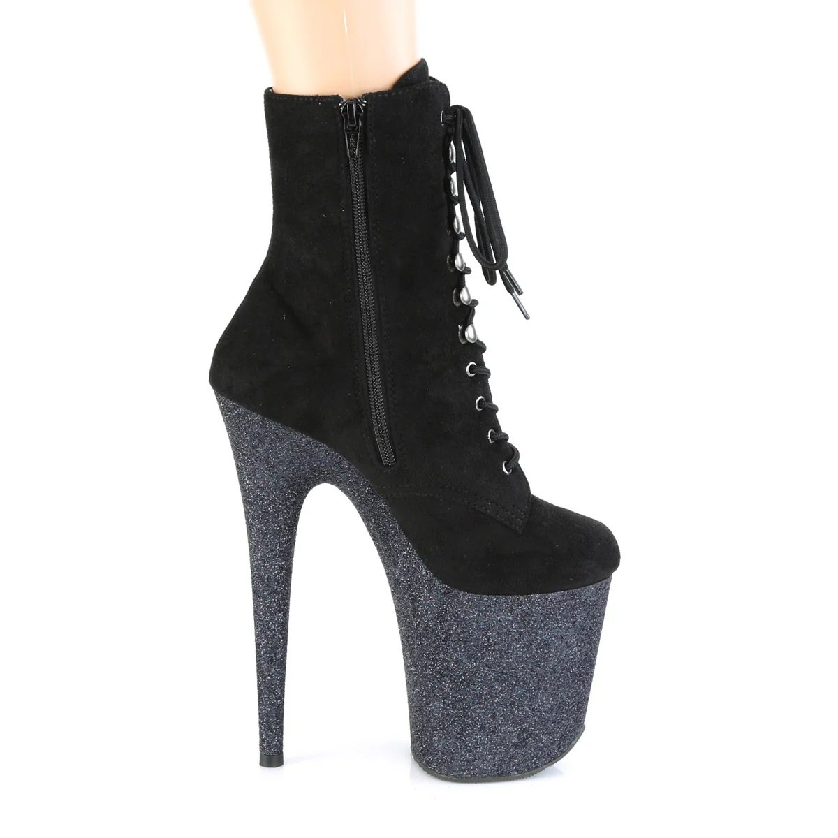 FLAMINGO-1020FSMG Black Faux Suede/Black Multi Mini Glitter - Image 5