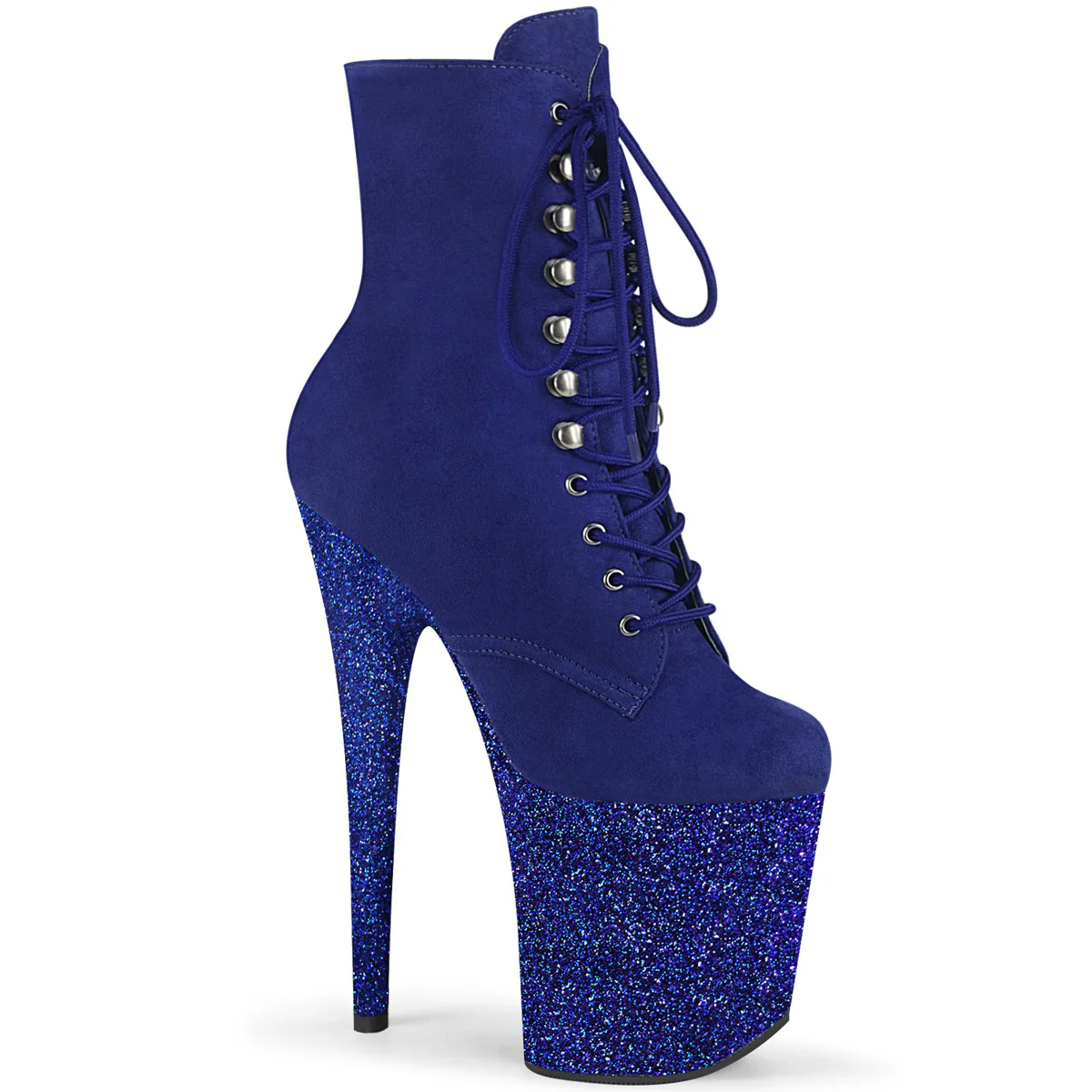 FLAMINGO-1020FSMG Royal Blue Faux Suede/Royal Blue Multi Mini Glitter