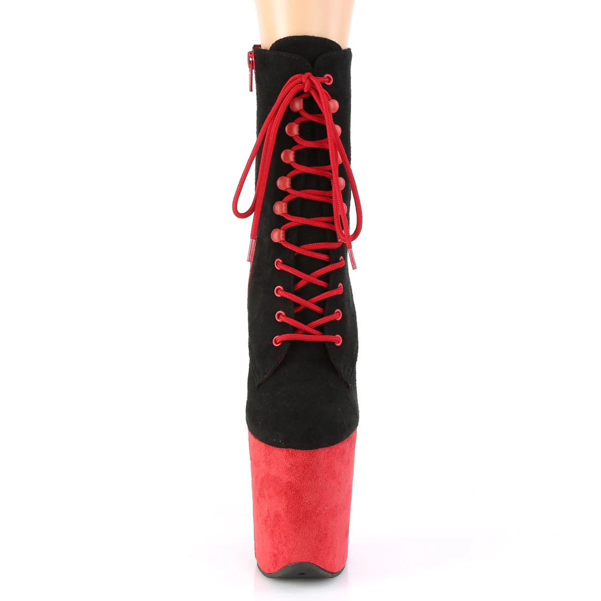 FLAMINGO-1020FSTT Black Faux Suede/Red Faux Suede - Image 2