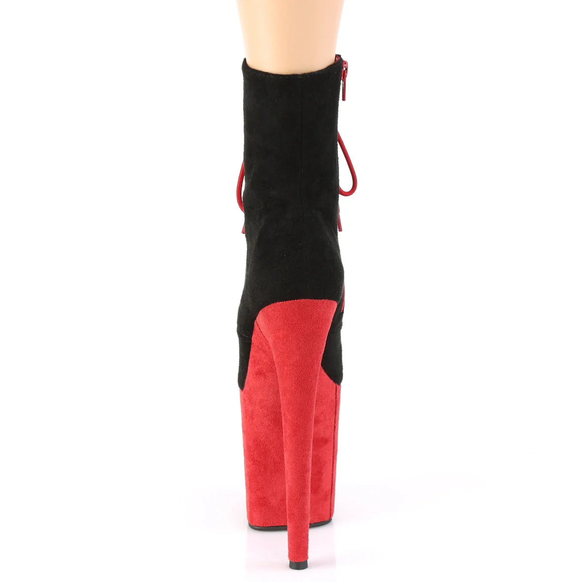 FLAMINGO-1020FSTT Black Faux Suede/Red Faux Suede - Image 4