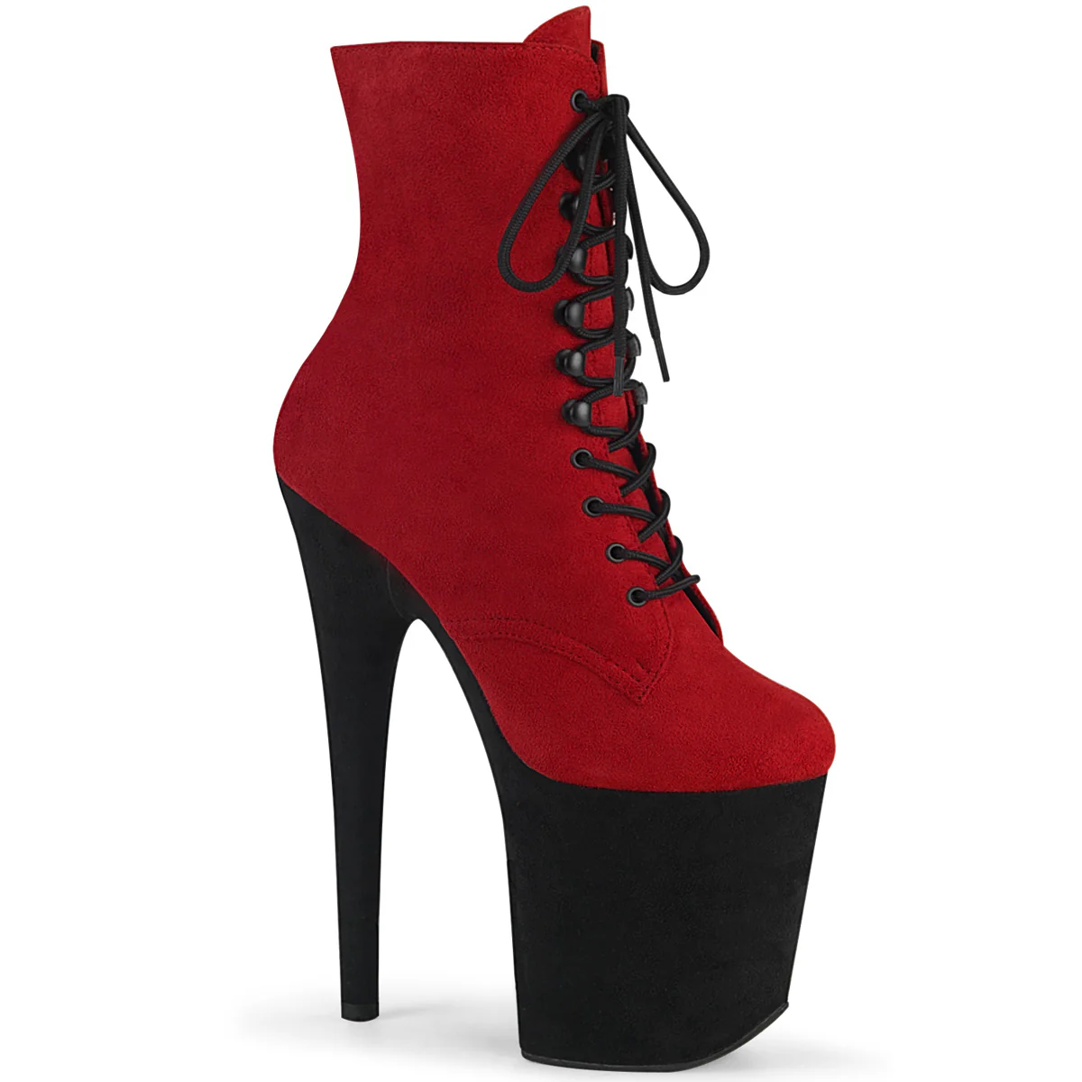 FLAMINGO-1020FSTT Red Faux Suede/Black Faux Suede
