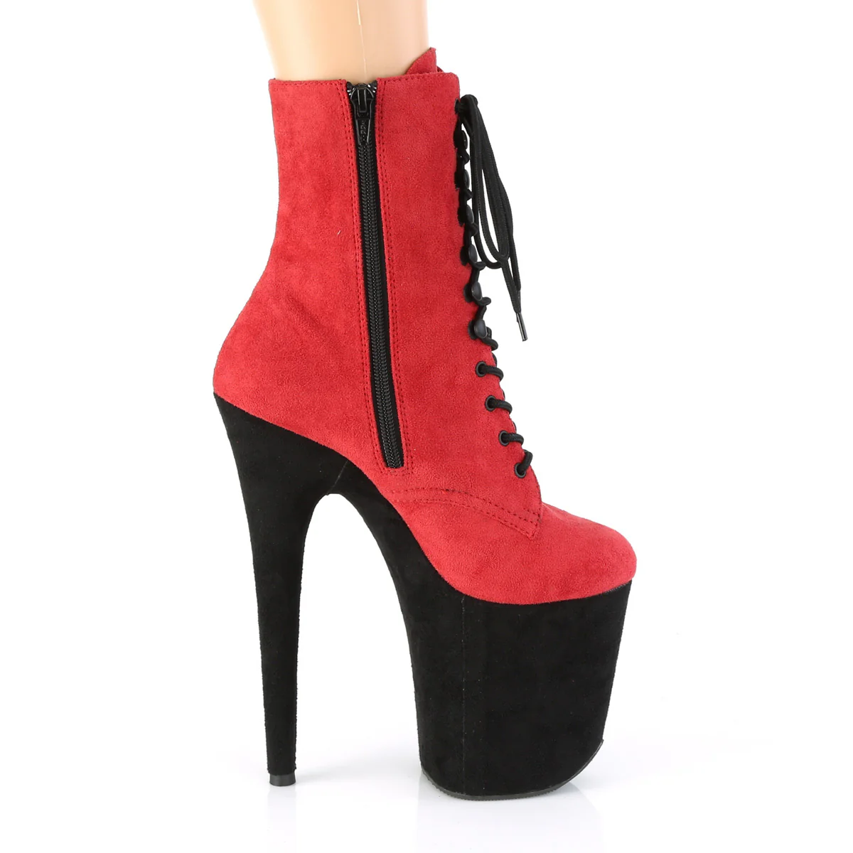 FLAMINGO-1020FSTT Red Faux Suede/Black Faux Suede - Image 5