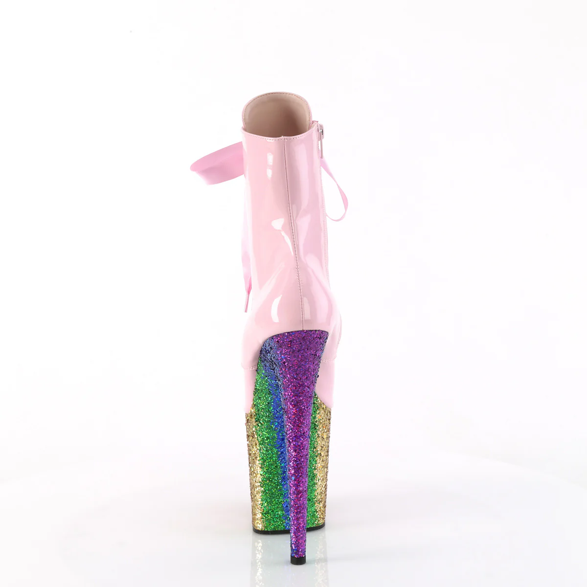 FLAMINGO-1020HG Baby Pink Holo Patent/Rainbow Glitter - Image 4