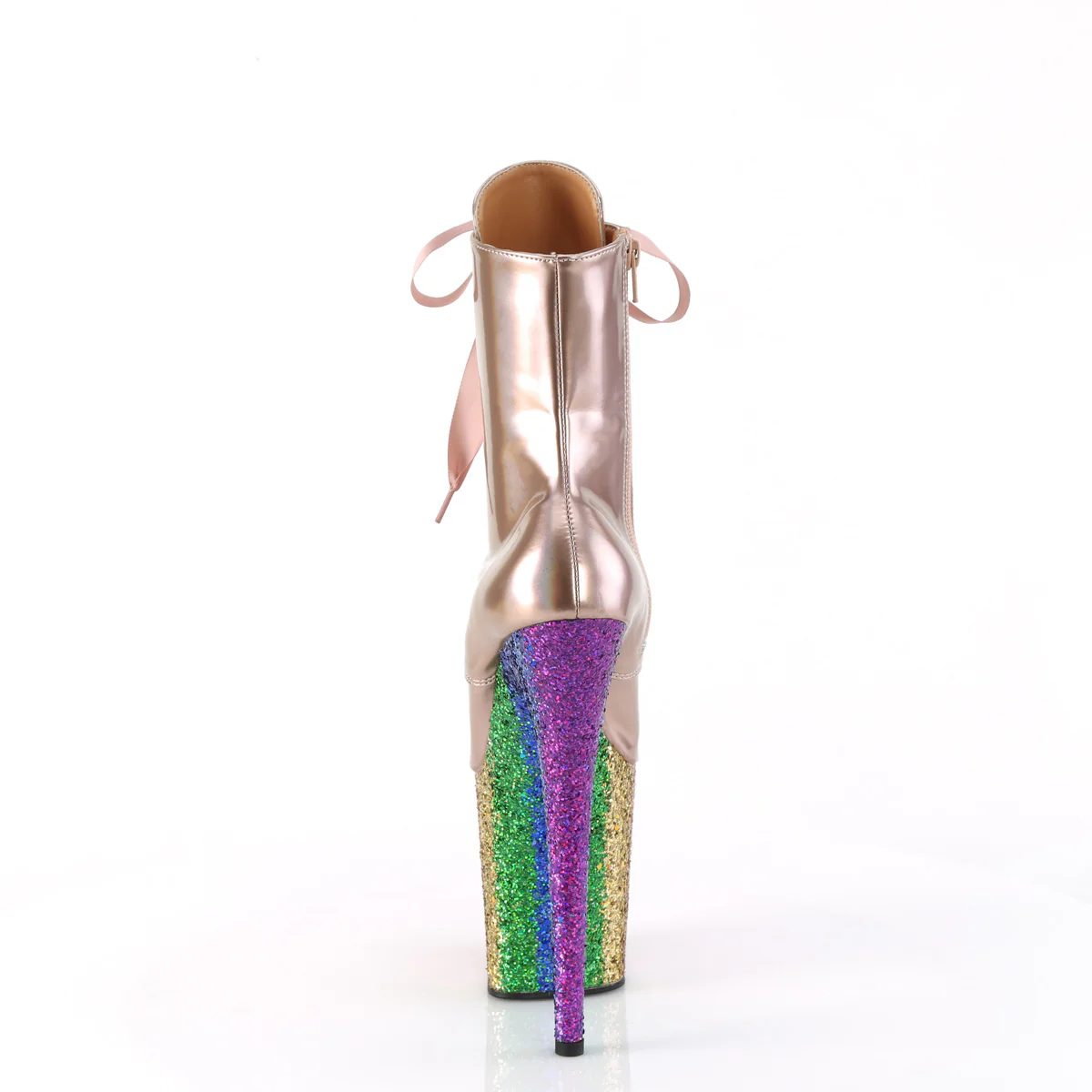 FLAMINGO-1020HG  Rose Gold Holo Patent/Rainbow Glitter - Image 4