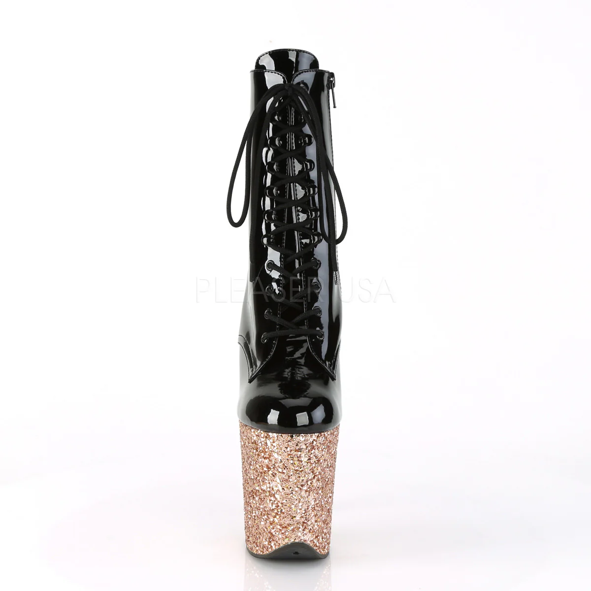 FLAMINGO-1020LG  Black Patent/Rose Gold Glitter - Image 2