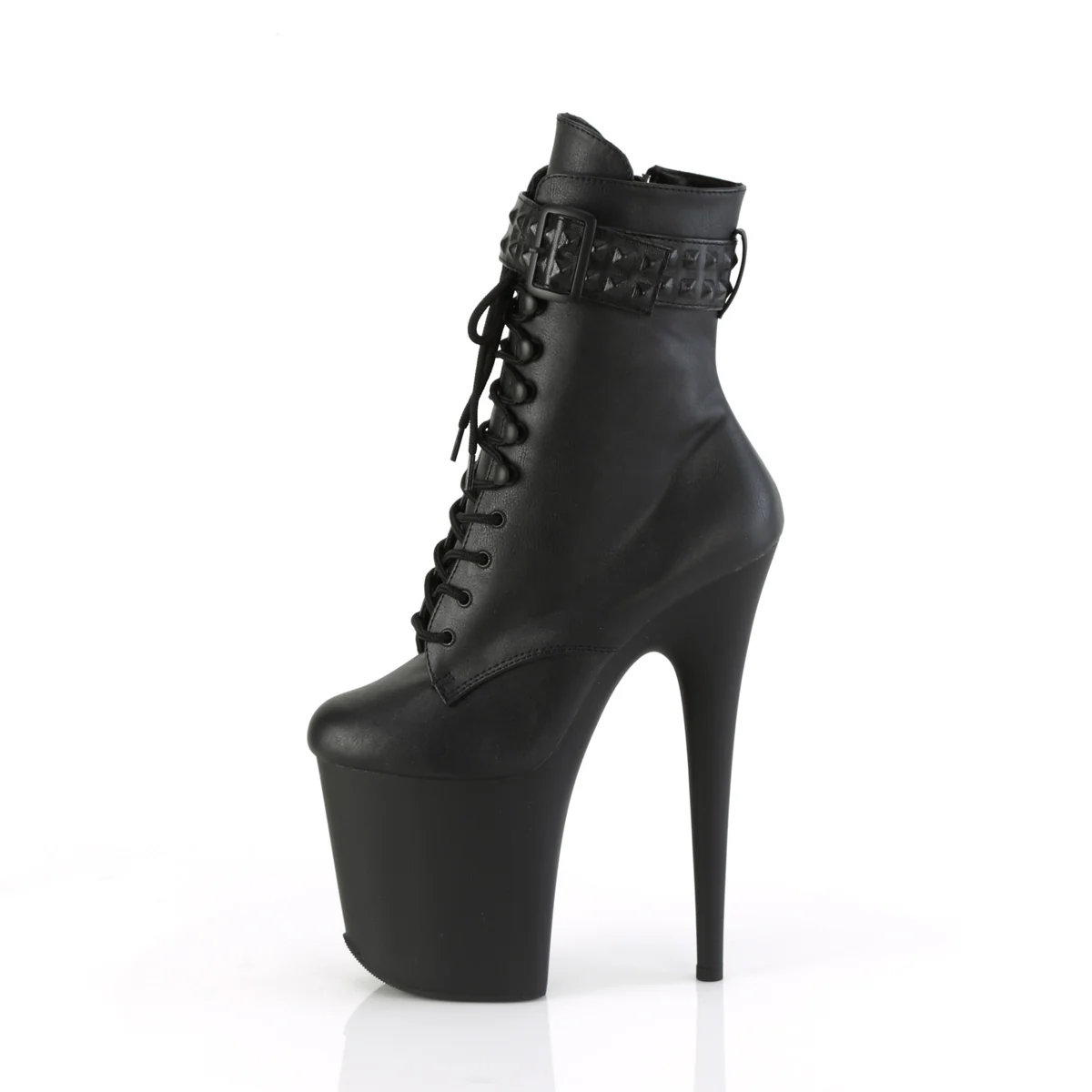 FLAMINGO-1020STR  Black Faux Leather/Black Matte - Image 3
