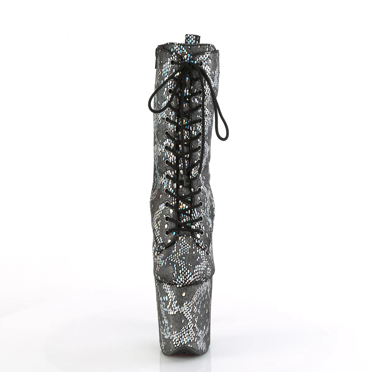 FLAMINGO-1040SPF  Silver Metallic Holo Snake Print Fabric/M - Image 2