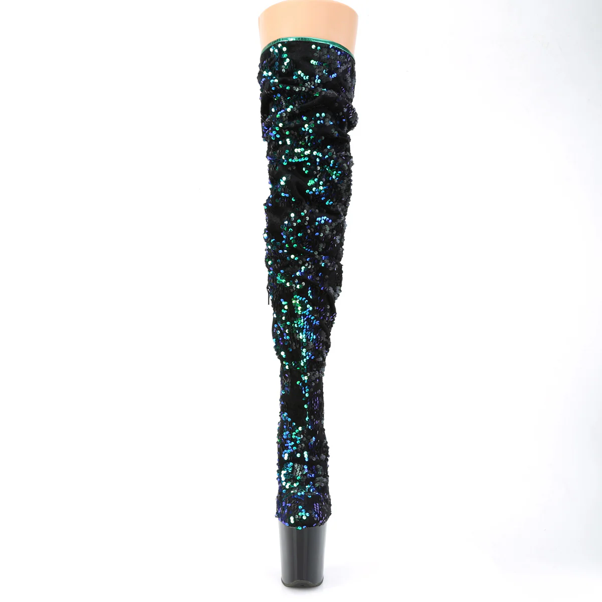 FLAMINGO-3004  Green Iridescent Sequins/Black - Image 2