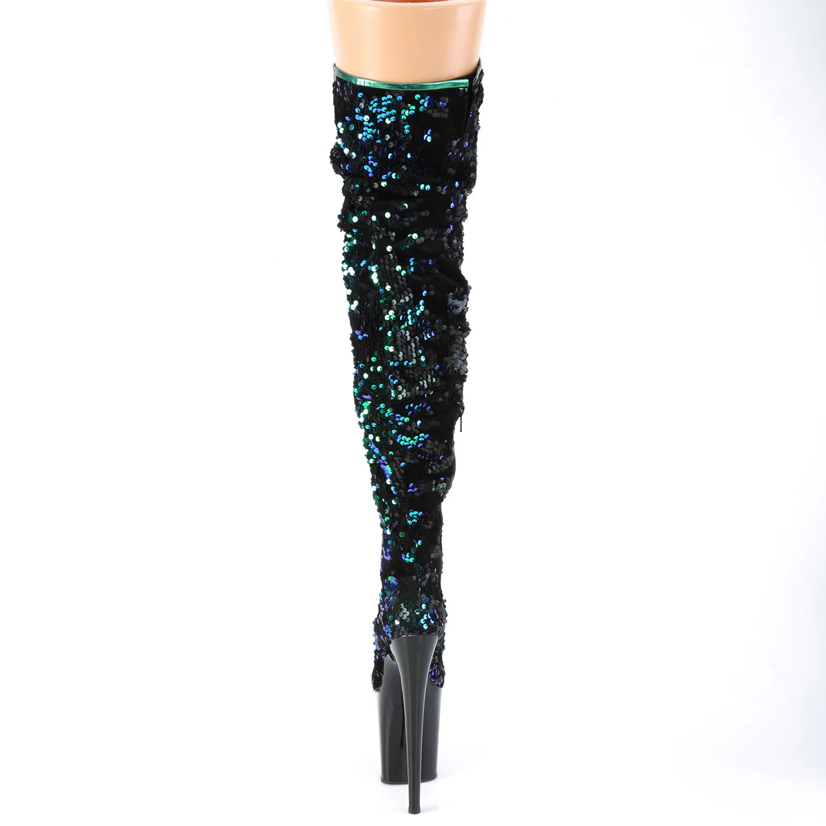 FLAMINGO-3004  Green Iridescent Sequins/Black - Image 4