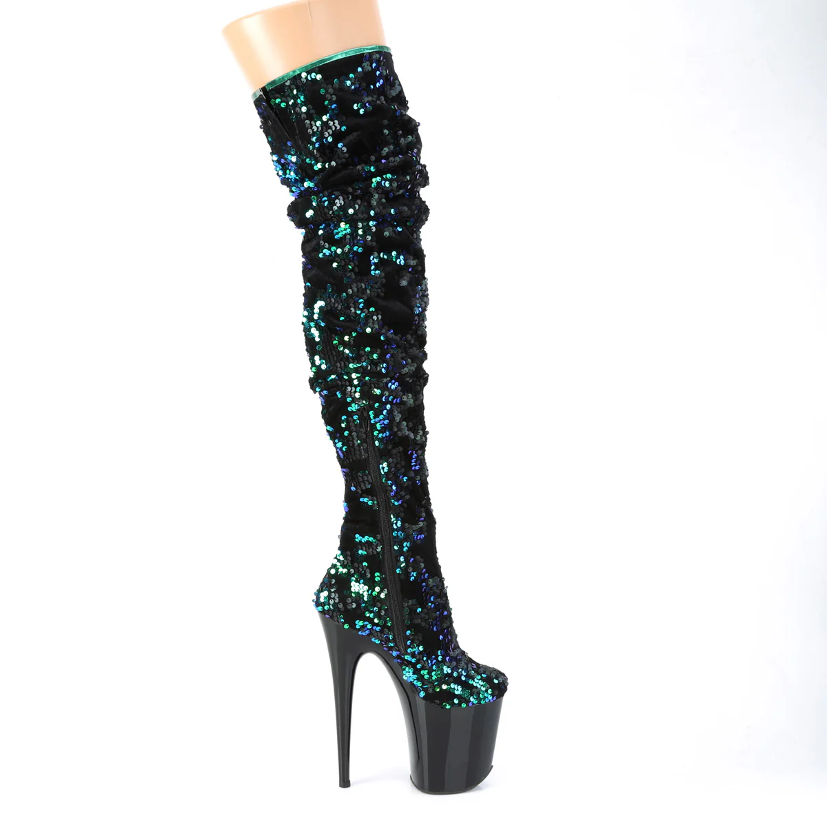 FLAMINGO-3004  Green Iridescent Sequins/Black - Image 5