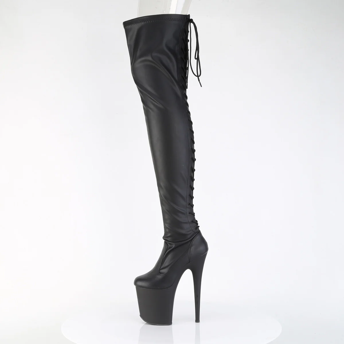 FLAMINGO-3850  Black Stretch Faux Leather/Black Matte - Image 3