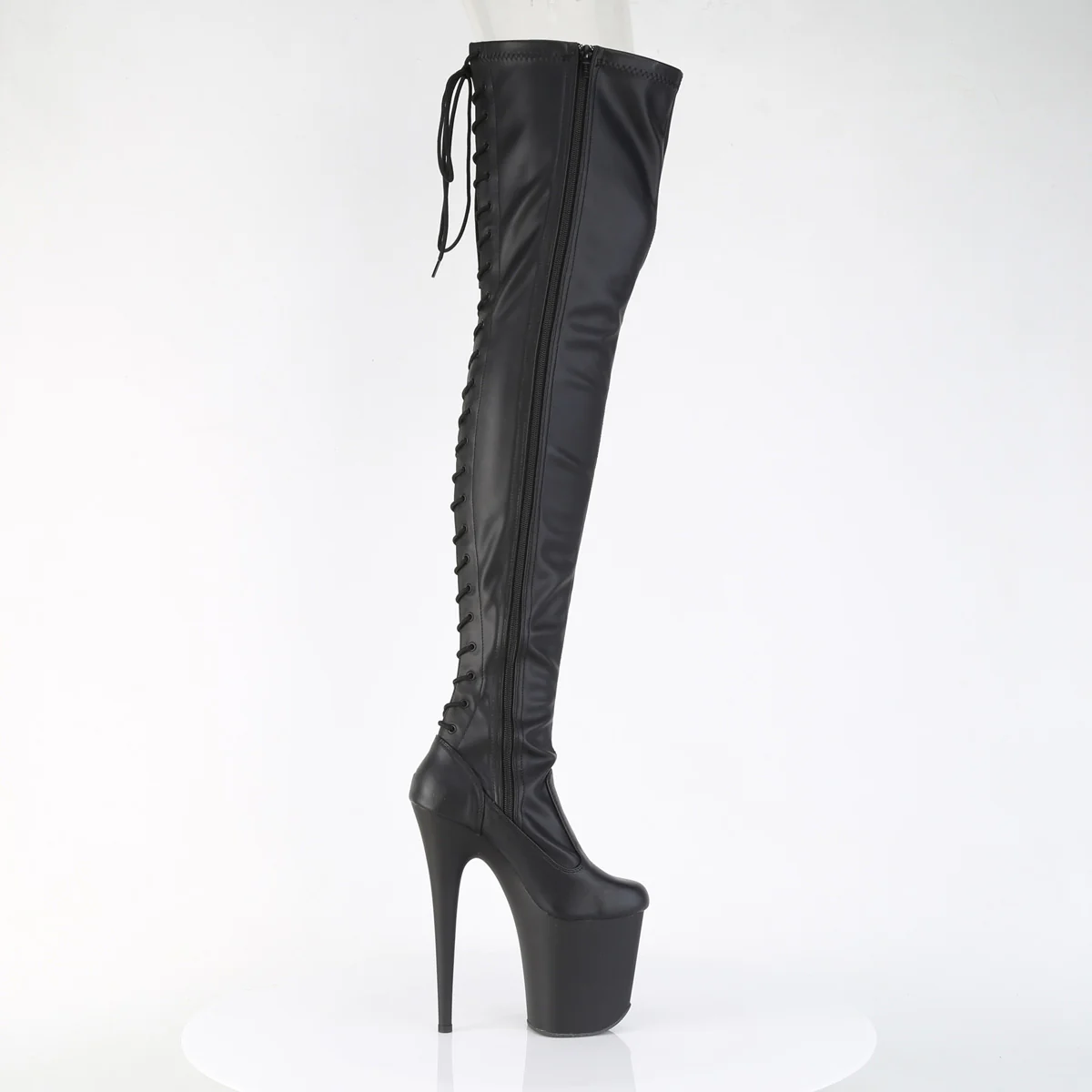 FLAMINGO-3850  Black Stretch Faux Leather/Black Matte - Image 5