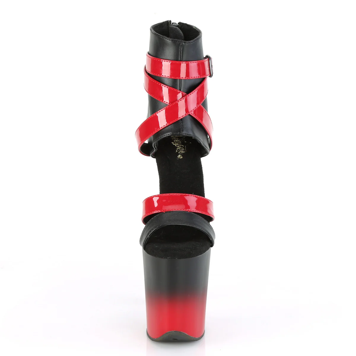 FLAMINGO-800-15  Black Faux Leather-Red Pat/Black-Red Matte - Image 2