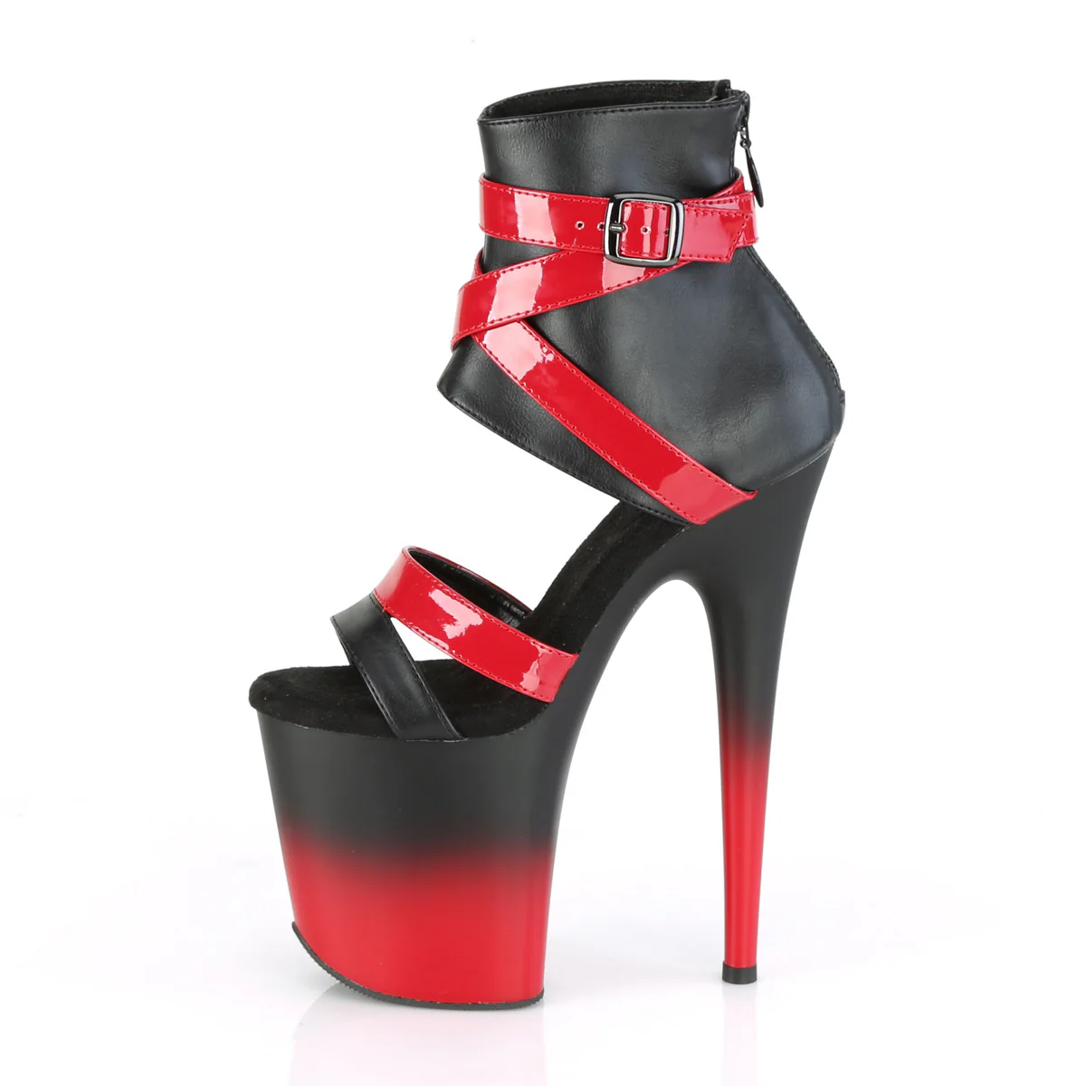 FLAMINGO-800-15  Black Faux Leather-Red Pat/Black-Red Matte - Image 3