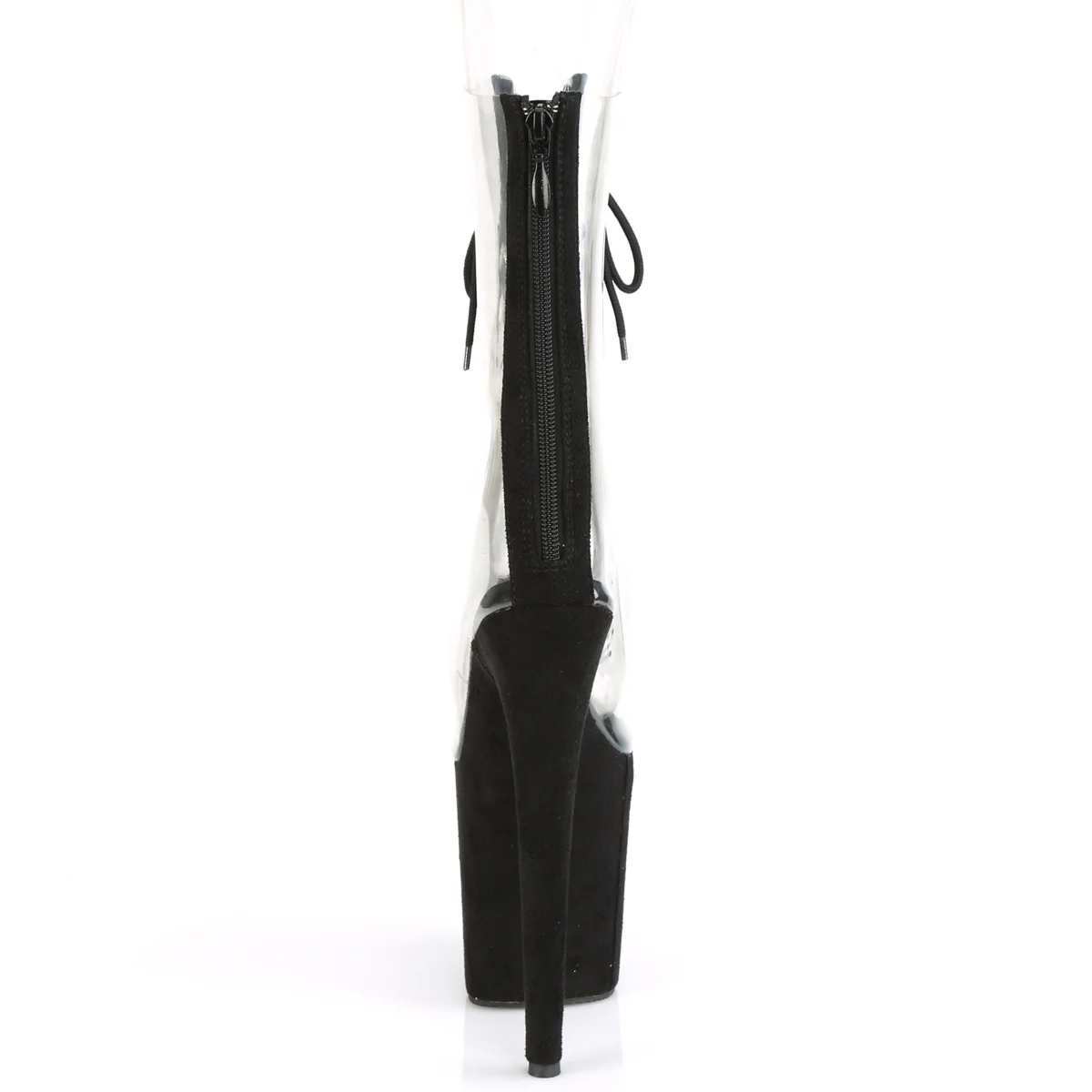 FLAMINGO-800-34FS  Clear-Black Faux Suede/Black Faux Suede - Image 4
