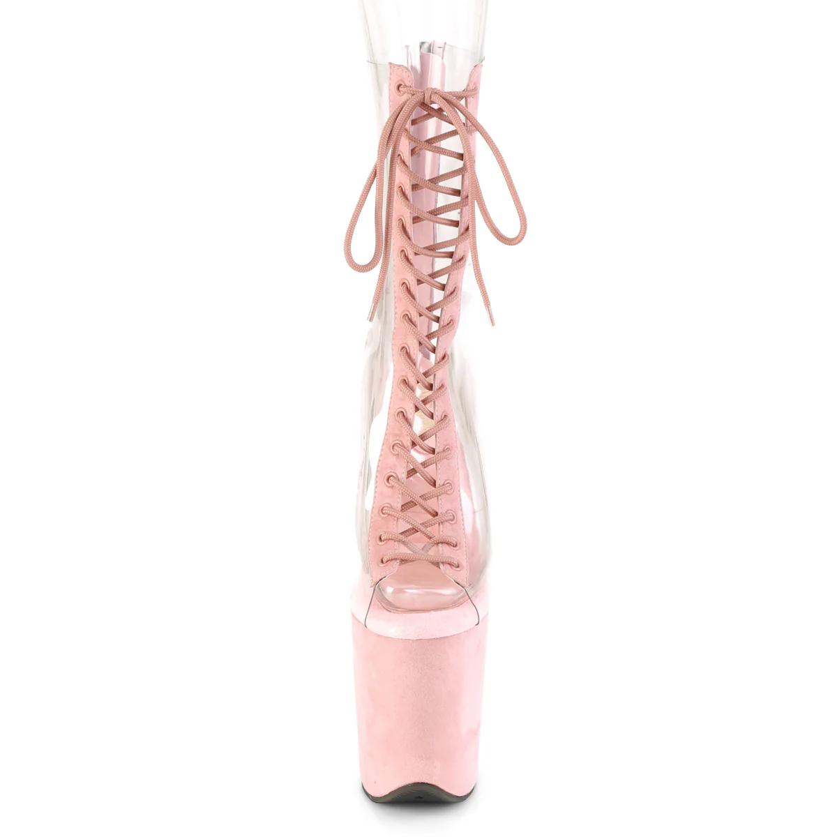FLAMINGO-800-34FS  Clear-Baby Pink Faux Suede/Baby Pink Faux Suede - Image 2
