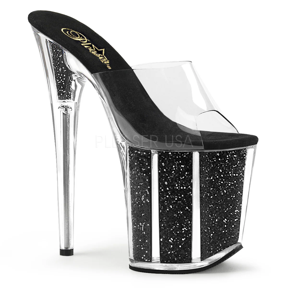 FLAMINGO-801G Clear/Black Glitter
